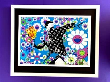 Death NYC Large Framed 16x20in Pop Art Original COA Theme Banksy Graffi Murakami