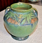 1930’s Era Roseville Baneda Green - 6.25" x 6.25” Tall Double Handled Vase