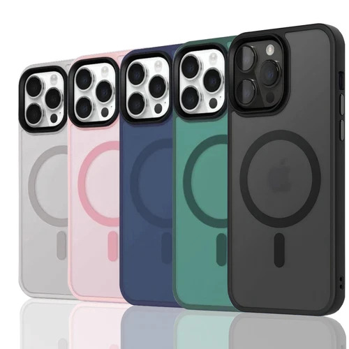 For iPhone 16 15 Pro Max 14 13 12 11 Frosted Back Case Mag Safe Shockproof Cover