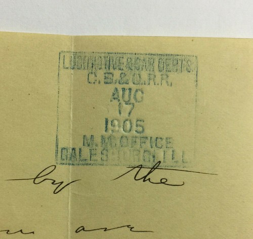 Chicago Burlington And Quincy Railway CB&Q Relief Department Cover Notice 1905 - Picture 7 of 8