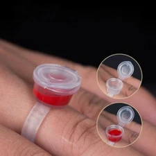 Permanent Makeup Tattoo Ink Finger Ring Cup Microblading Eyebrow Pigment Holder