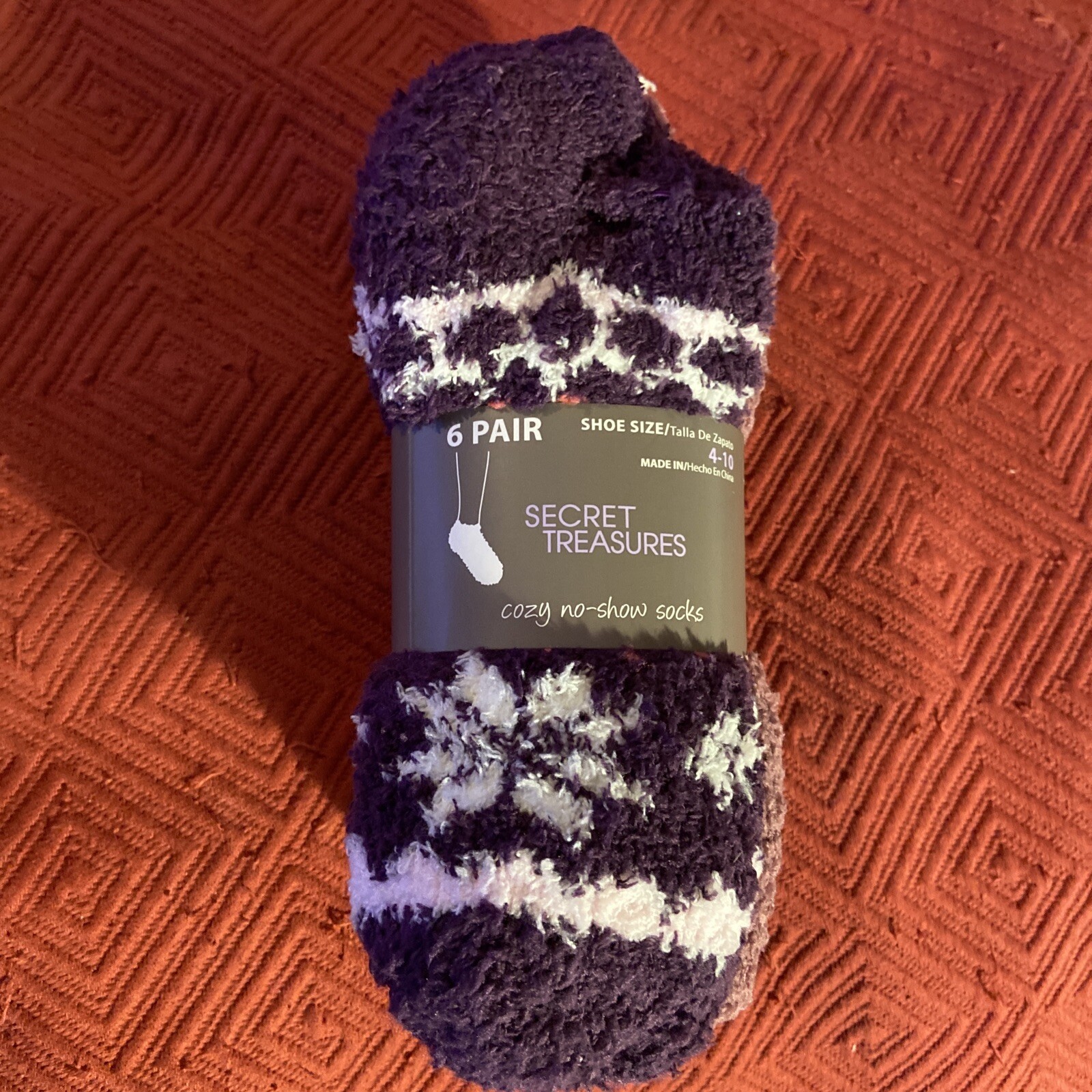 6pk No-Show Socks for Shoe Size 4-10 Multi Colors Cozy Secret Treasures-image