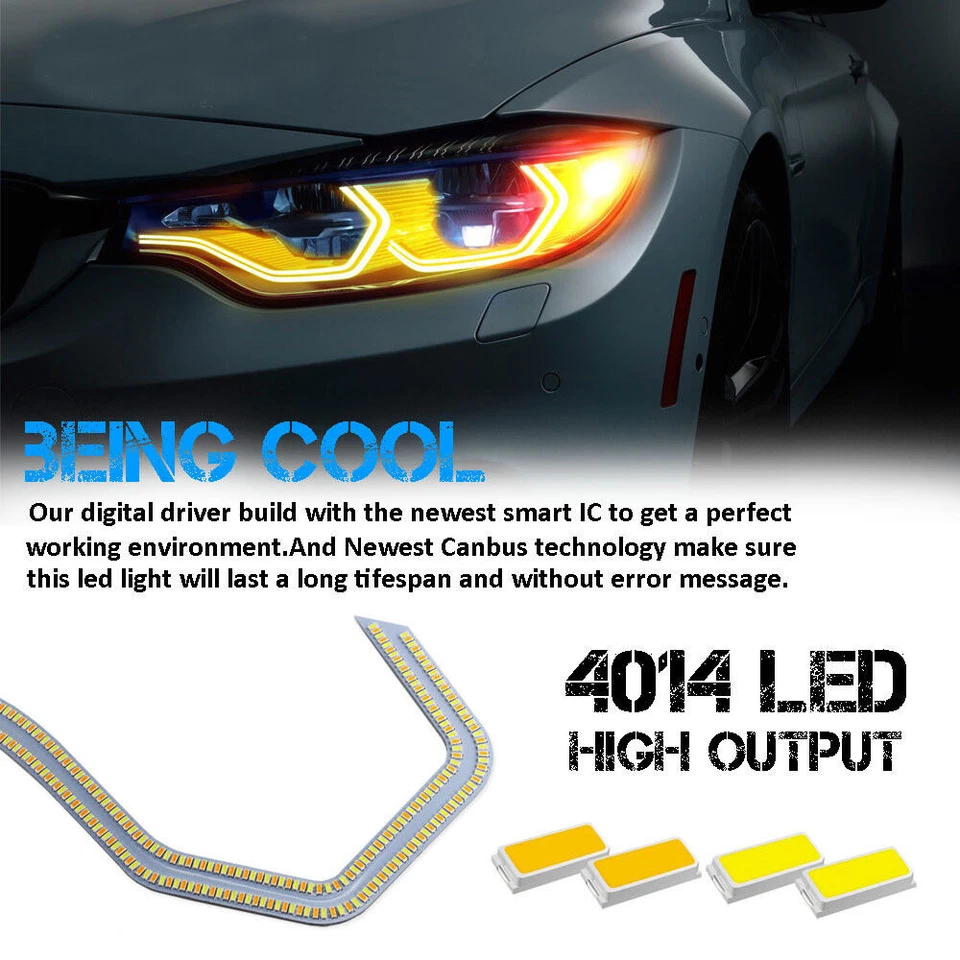 4 piezas M4 Doble fila estilo LED ojo de ángel con cableado de relé se adapta a 2 3 4 5 series F30 F32 Foto 4 de 4