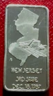 New Jersey State Bar-Ingots of The US. Set 1 Troy oz.999 Silver-Hamilton Mint