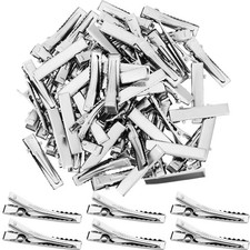 200 Pcs 1.26 Inch Alligator Hair Clips Silver Metal Hair Bow Clips for Women