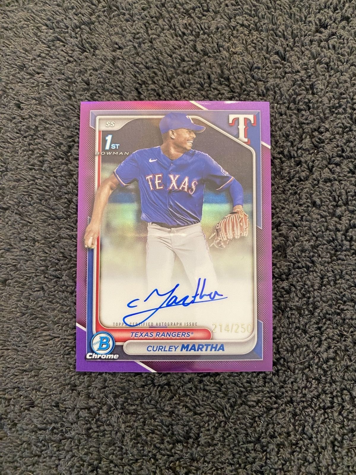 2024 Bowman Chrome Curley Martha Auto Purple Refractor 214/250 #CPA-CM