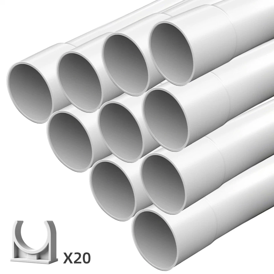 Elektrorohr Stangenrohr Leerrohr PVC Installation Kabel Rohr M 20 25 32 +Schelle - Bild 4 von 4