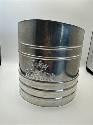 Vintage Foley Sift-chine Triple Screen Flour Sifter Metal Kitchen Tool Farmhouse
