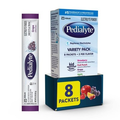 Pedialyte Electrolyte Powder Packets, Variety Pack, Hydration Drink, 8 Count