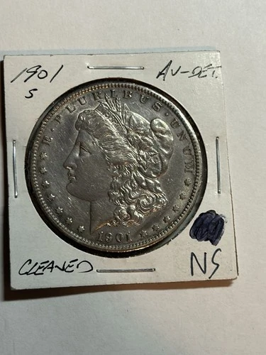 1901-S MORGAN SILVER DOLLAR AU DETAILS TOUGH DATE SAN FRANCISCO MINT