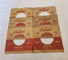 45 RPM 7" RECORD SLEEVES CO. SLEEVE 6 PACK SEE PHOTOS Capitol Records SLV361