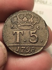 NAPOLI 5 TORNESI 1798 FERDINANDO IV di Borbone BEN CONSERVATA