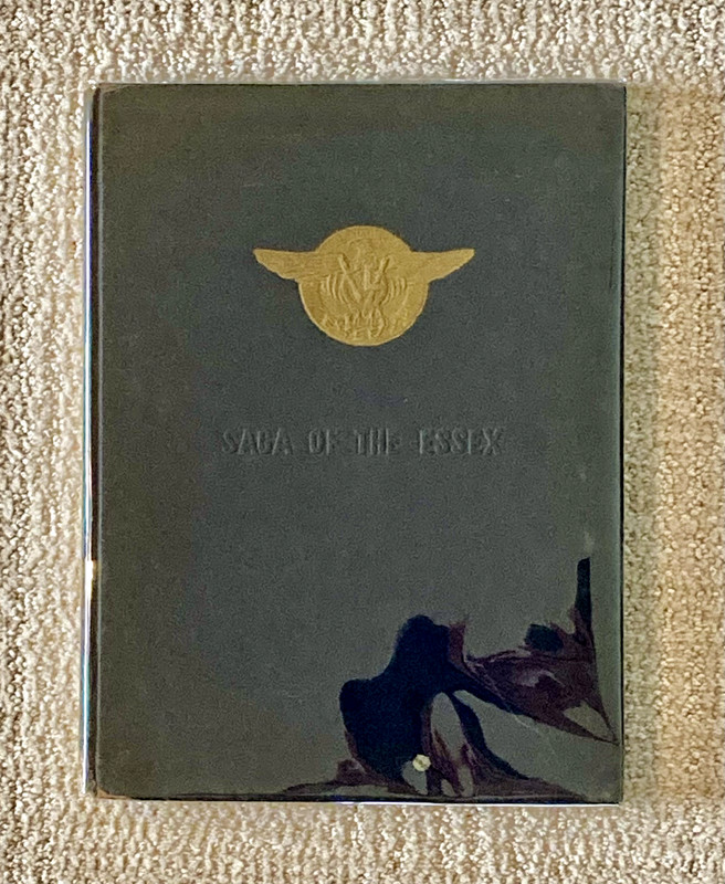 WW2 cruise book of the carrier U.S.S. Essex, CV-9, signed by 2 USN aces