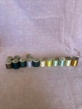 Lot Of 14 Vintage Sewing Thread Wooden Spools Belding Corticelli Assorted Colors