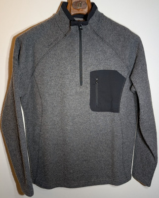 Quechua Pullover Mens Medium Merino Wool Half Zip Hiking Base Layer Outdoor
