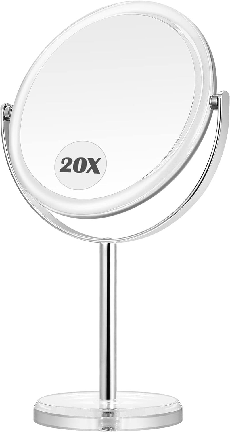 specchio ingranditore, specchio trucco 20x, specchio bagno bifacciale con suppor