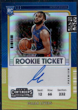 2021-22 Panini Contenders Rookie Ticket Auto Gold /10 Isaiah Livers Pistons🔥