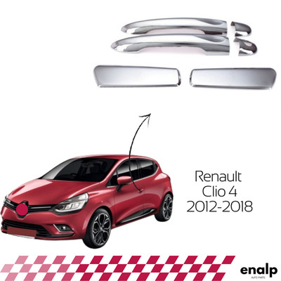 Door Handle Chrome 4 Doors Cover Trim Parts 4 Pcs for Renault Clio 4 2012-2018