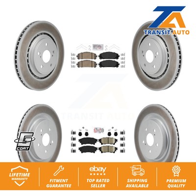 Front Rear Ceramic Pads And Coated Disc Brake Rotors Kit For Toyota Highlander