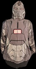 New Movie Promo Iron Man 3 Grey Mask Embroidered Hoodie Sweatshirt XL NWT