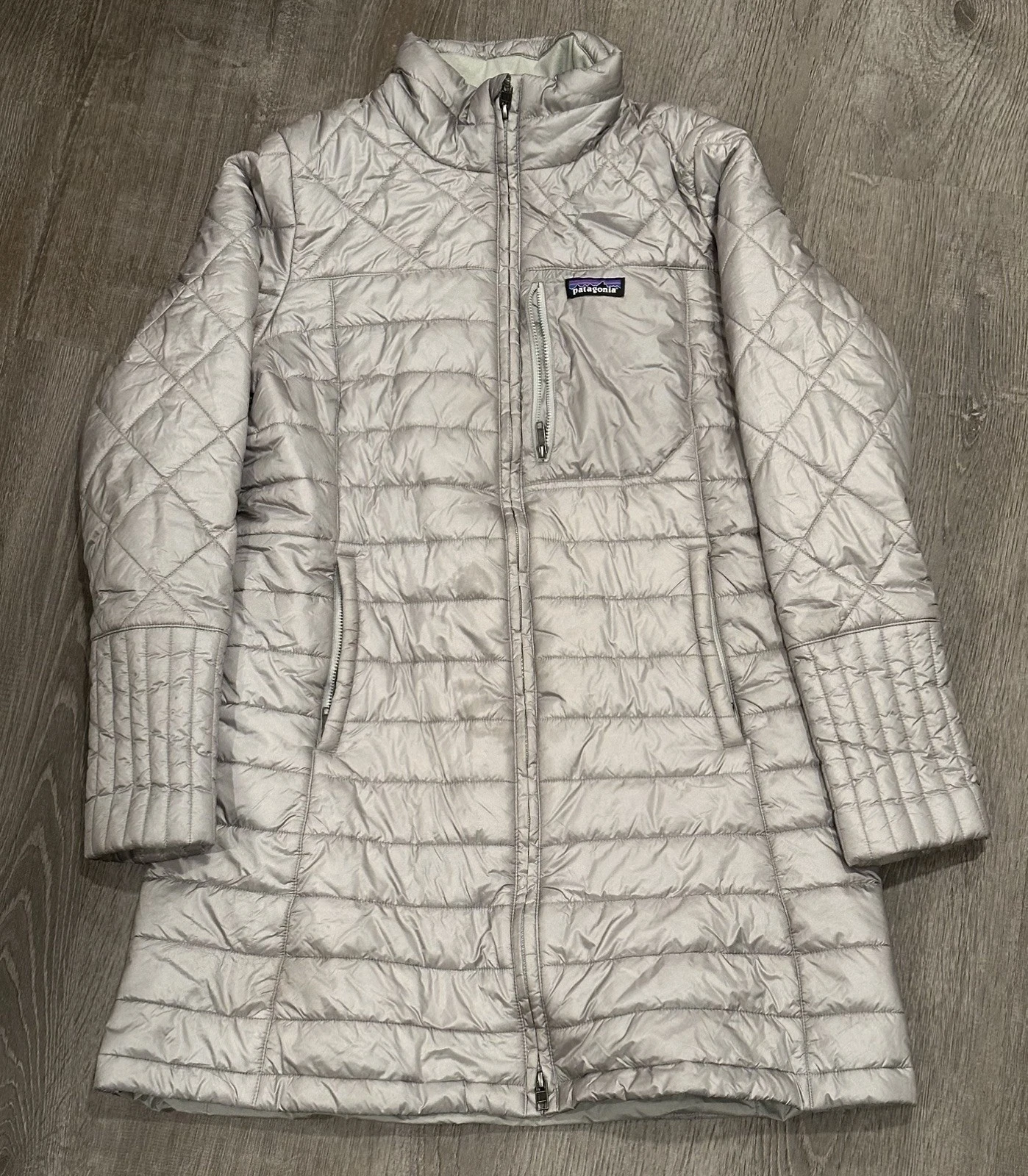 Patagonia Women's Nano Puff Insulated Parka Jacket Coat Feather Gray Size Large