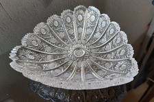 Vintage Queen's Lace Crystal Bowl: Hand-Cut Czech Bohemian 24 Lead Glass Small