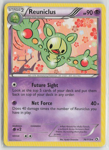 Reuniclus 76/113 Rare Legendary Treasures Pokemon Moderately Played