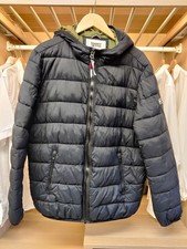 TOMMY HILFIGER JEANS COAT JACKET MEDIUM BLACK PADDED PUFFER CASUAL ZIP HOOD MENS