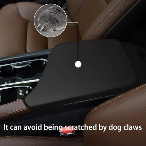 Center Console Armrest Cover for Volvo XC90 2016-2024 Black Leather Style Foto 3 de 4