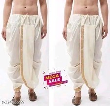 Men s South Indian Style Ready Made Cotton Dhoti Pack of 2