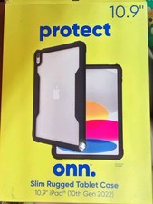 Protect Onn. Slim Rugged Tablet Case for 10.9" iPad (10th Gen 2022; Clear/Black)