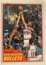 1981-82 Topps Rick Mahorn Autographed Card Washington Bullets RC Rare TC1828