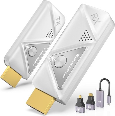 Wireless HDMI Transmitter and Receiver 100ft/30m,4K Decode 1080P Silver 