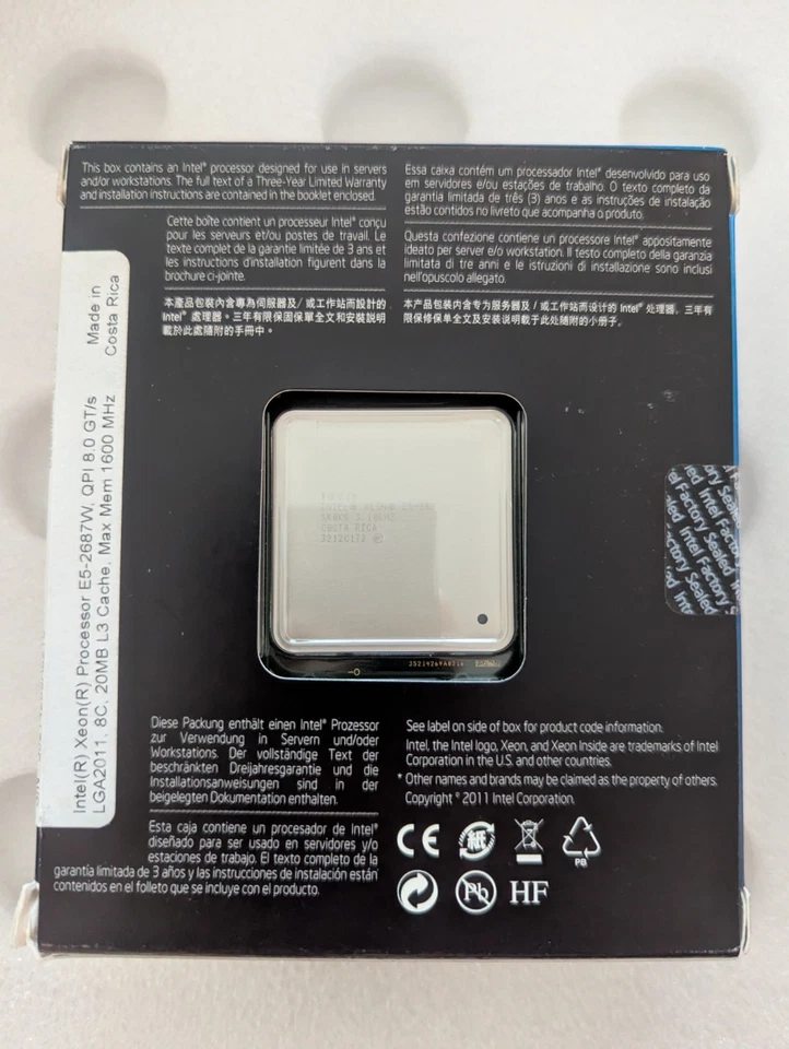 [NEW SEALED] Intel Xeon Processor E5-2687W 20M Cache 3.10 GHz 8.00 GT/s QPI - Image 2 of 3