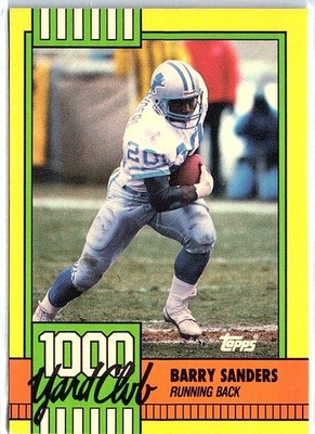 1990 Topps #3 Disclaimer Barry Sanders 1000 Yard Club w/ 2 asterisks