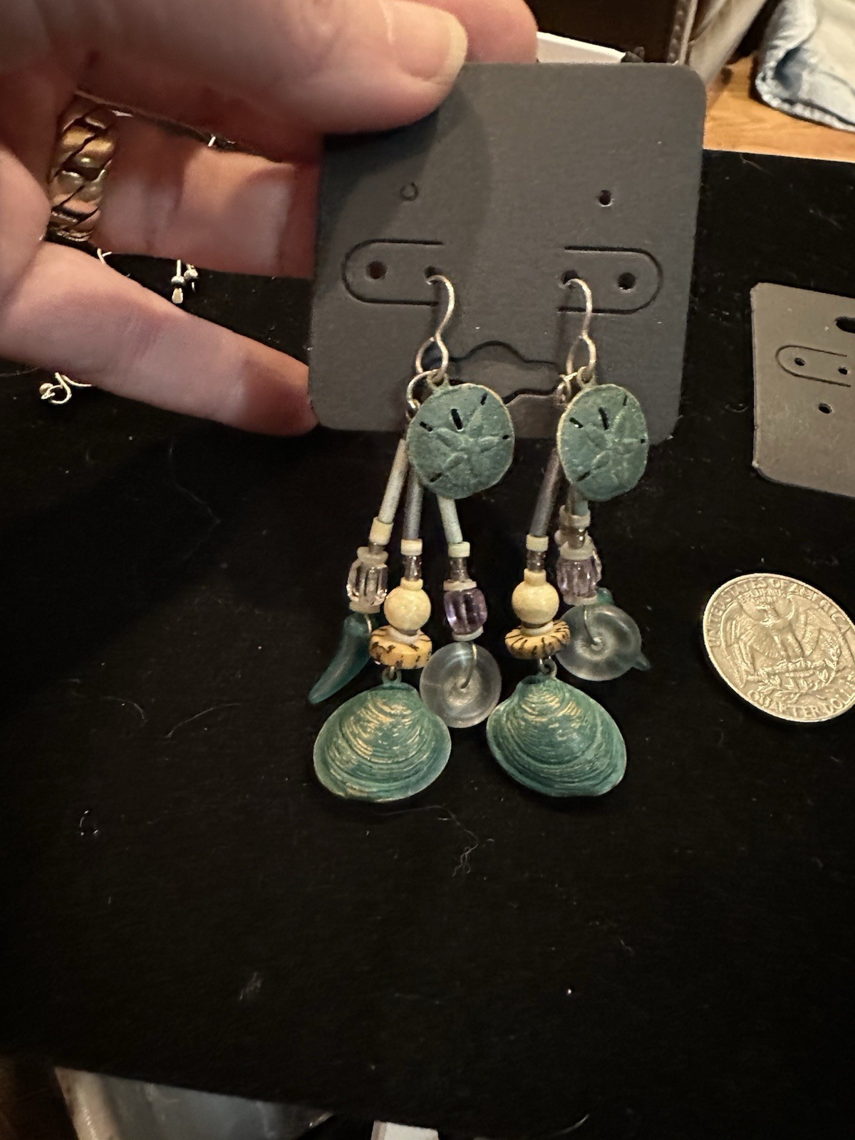 Artisan Bone Shell Ocean  Native American Fringed… - image 5