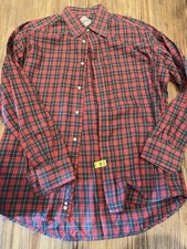 Bills Khakis Men's Classic Fit Plaid Button-Down Collar Shirt Made in USA L VTG