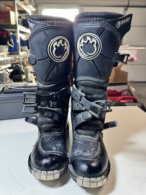 Ocelot Black Boots SX3 Motocross Dirt Bike Buckle Steel Toe Size 8