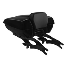 Low Profile Trunk Luggage w/ Backrest Pad & Mount Rack for Chieftain Black Smoke