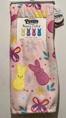 Peeps Bunny Daisy Flowers Novelty Plush Throw Blanket 40x50 Candy NWT