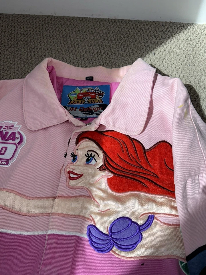 Vintage Disney Princess Pink Jacket with Ariel, Jasmine JH Daytona XL - Image 3 of 4