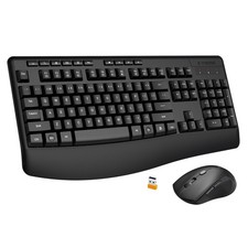 Wireless Keyboard and Combo,Silent Soft Touch Quiet Keyboard Less Noise 90 ,E...
