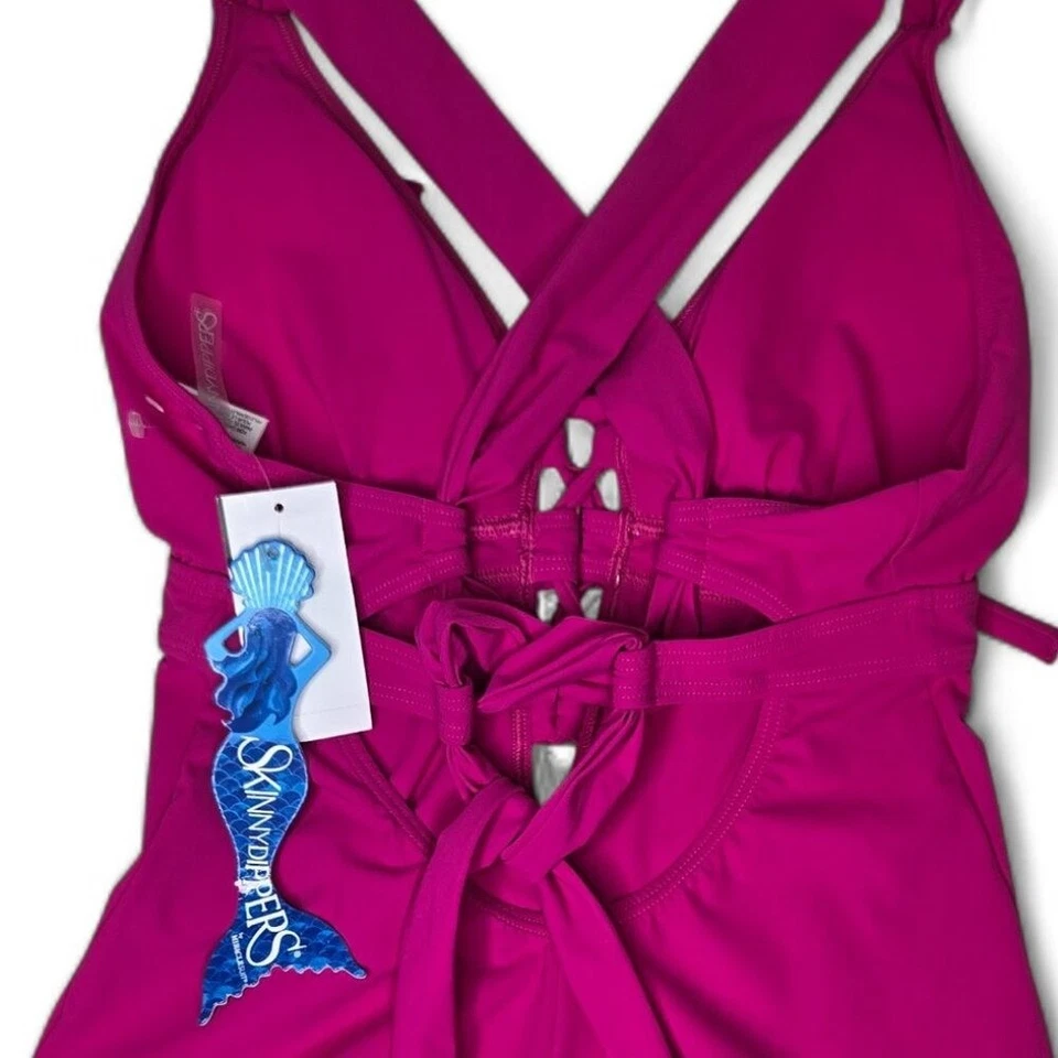 Nuevo con etiquetas Traje de baño de una pieza Miraclesuit Skinnydippers Jelly Beans Melocotón boina rosa S Foto 4 de 4
