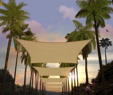 Amgo 10' x 13' Sand Beige Rectangle Sun Shade Sail Canopy Awning UPF50+ AGTAP...