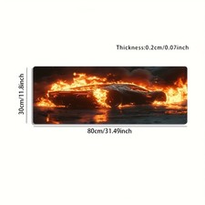 A Large Gaming Mouse Pad Featuring a Stunning Artistic Design of a Sports Car