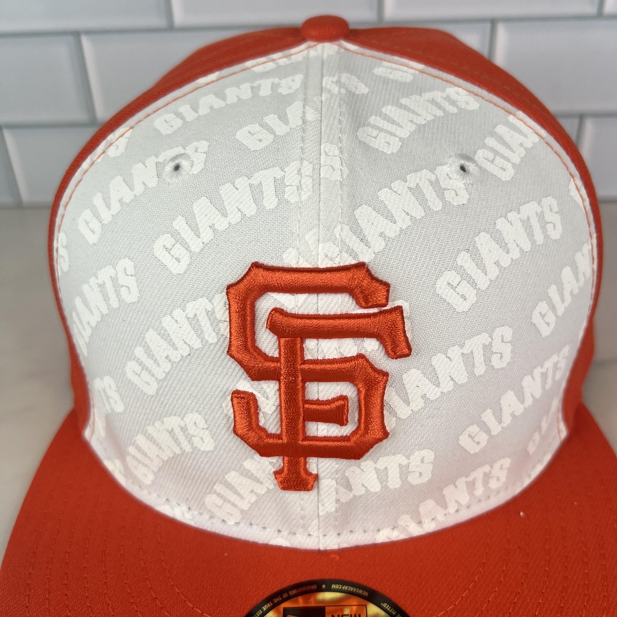 San Francisco Giants Hat Cap Fitted Mens 8 Orange White 59Fifty