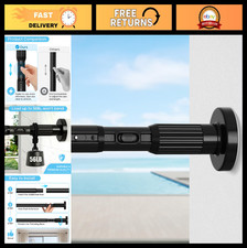 Adjustable Tension Curtain Rod 41-86" Heavy Duty No Drill Window Treatment, Blac