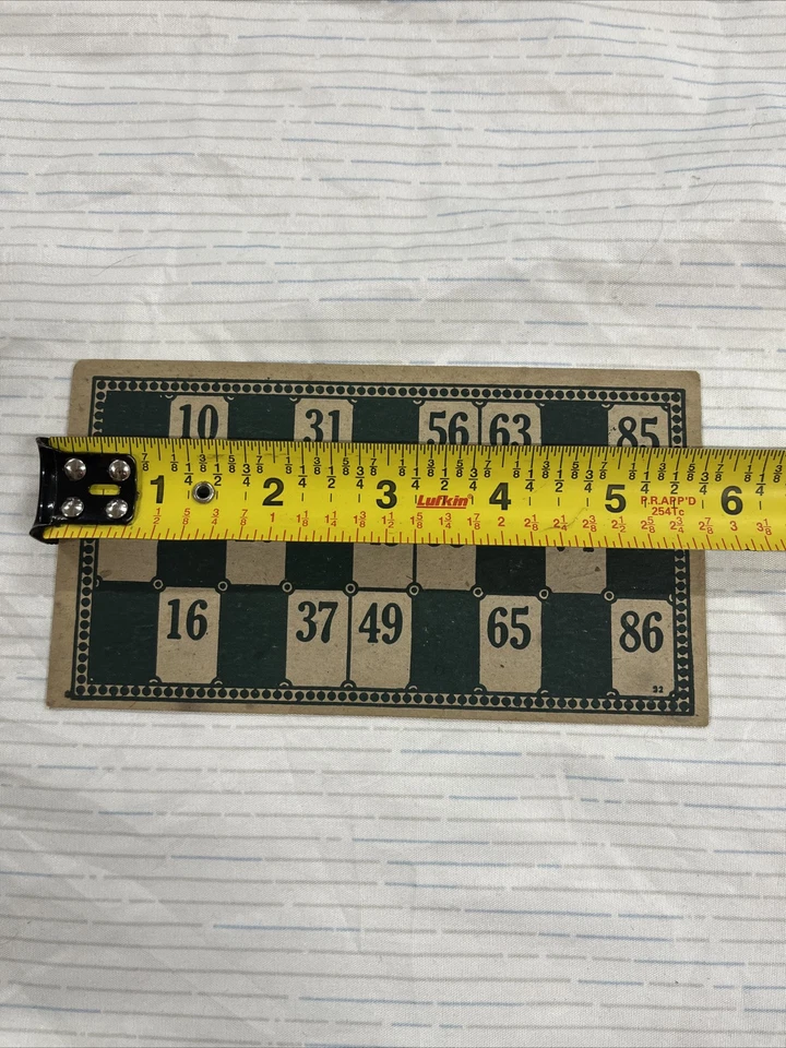 Tarjeta de juego Parker Bro’s Lotto de cartón verde vintage Foto 2 de 4