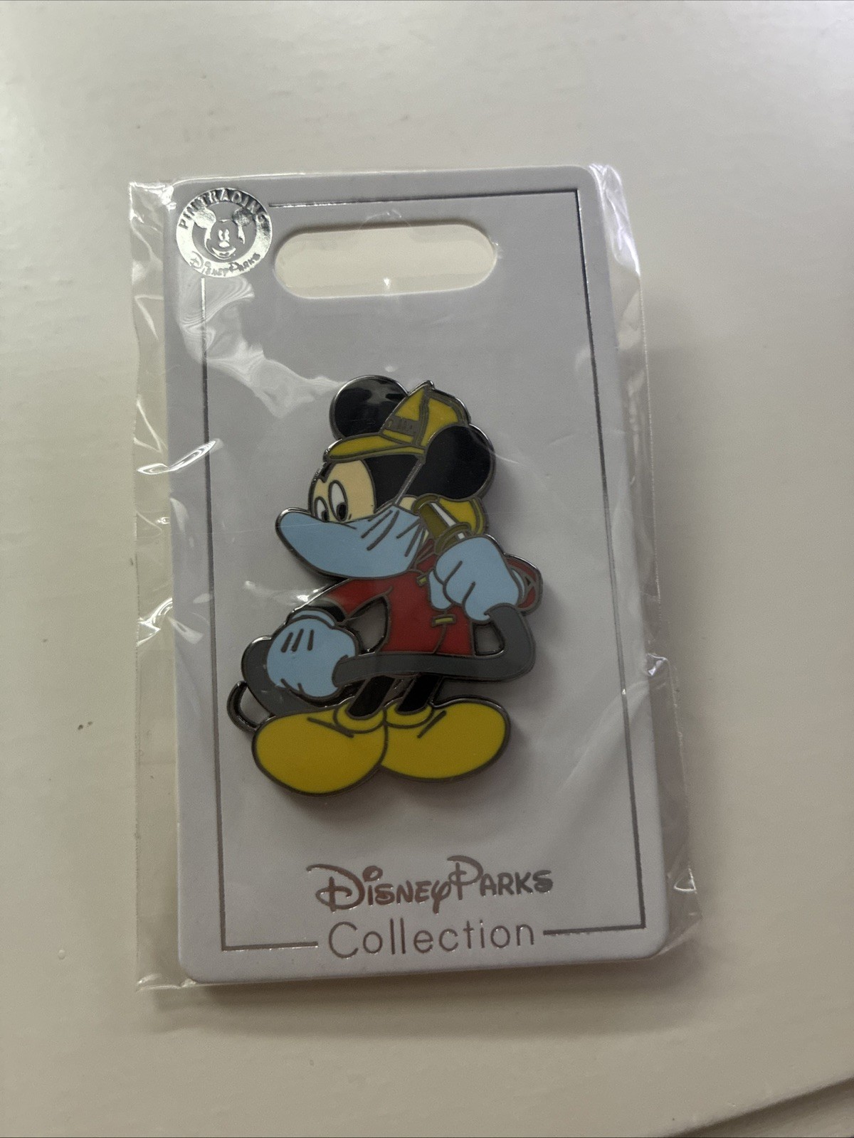 Disney Parks Mickey Mouse Fireman Pin Authentic Mask Trading Pin Firefighter