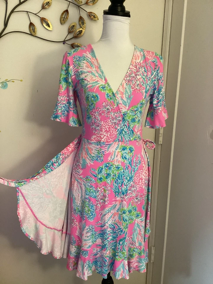 Lilly Pulitzer Isella Wrap Dress, Size XS, Preowned  - Image 4 of 4